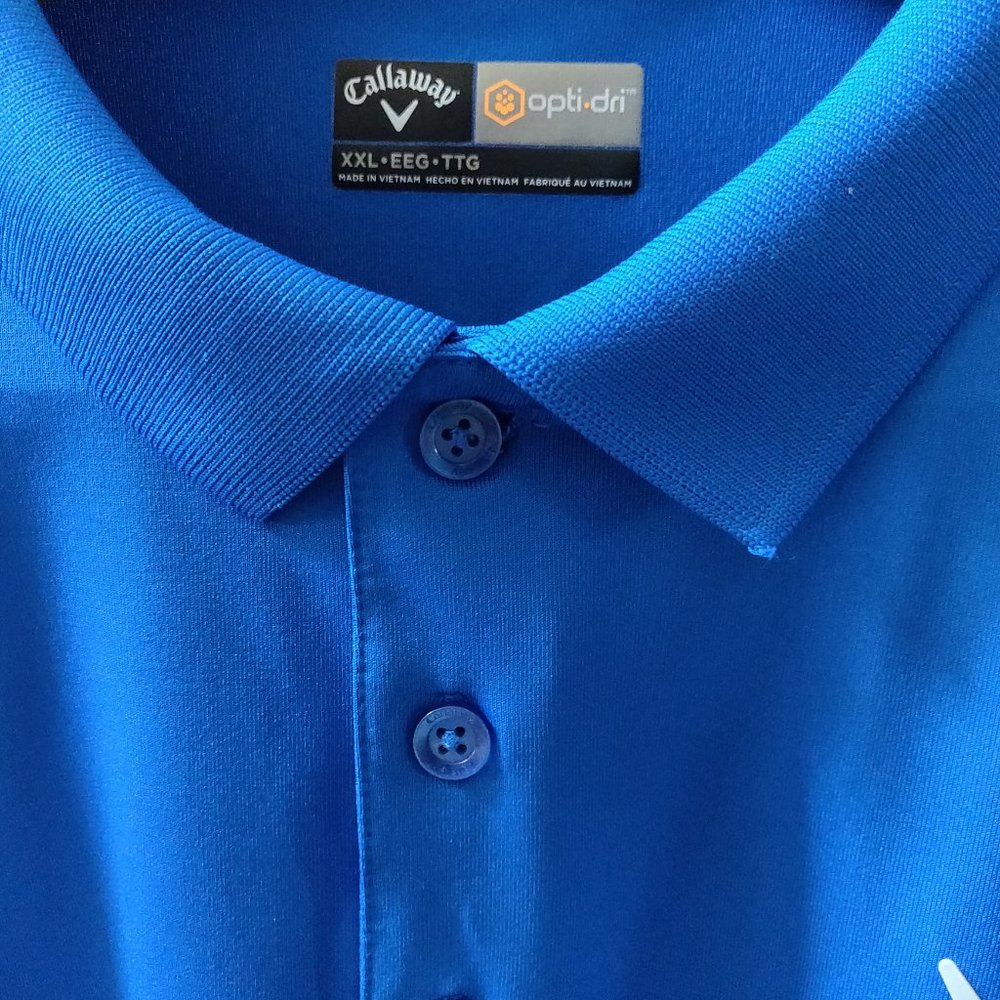 Callaway XXL Blue Swing Tech Solid Opti Dri polo